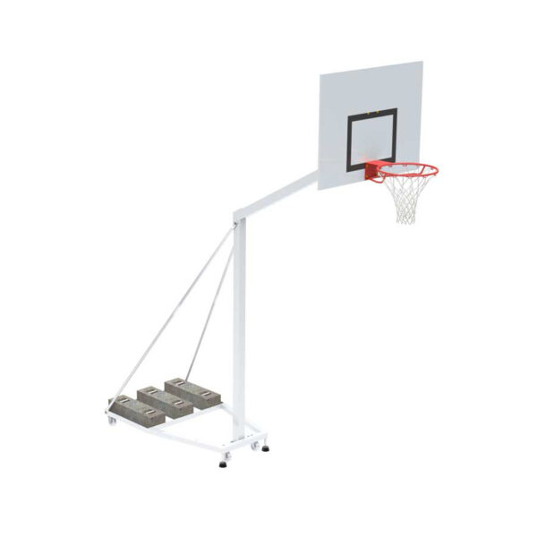 Trụ bóng rổ di động bằng thép vuông 80x80mm